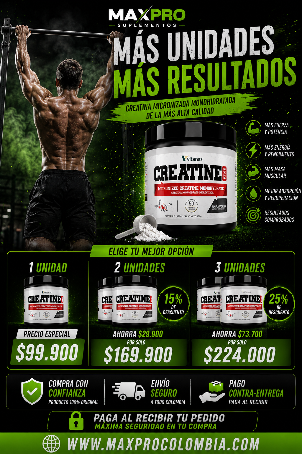 OFERTA DE CREATINA MONOHIDRATADA 50 SERVICOS