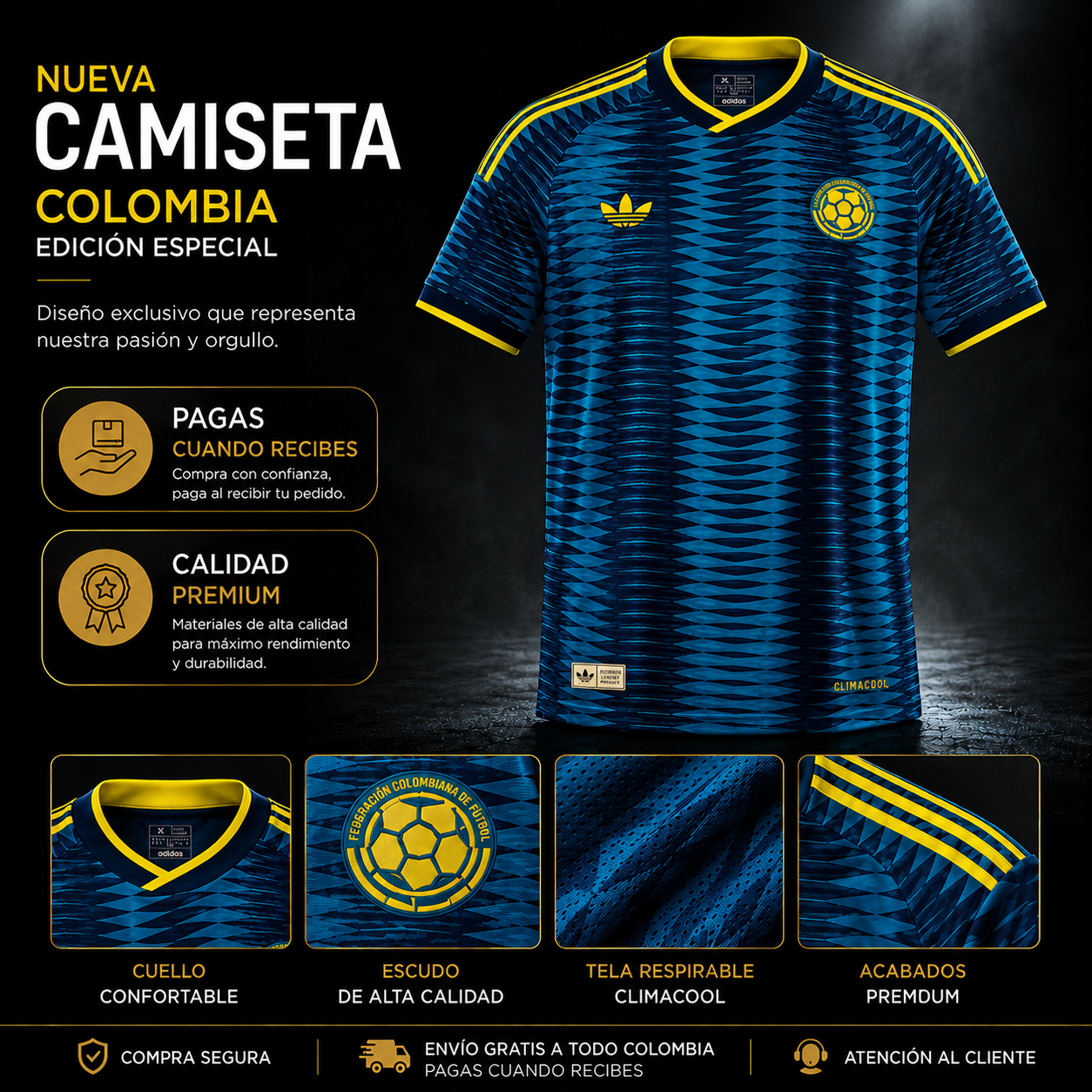 CAMISETA COLOMBIA VISITANTE