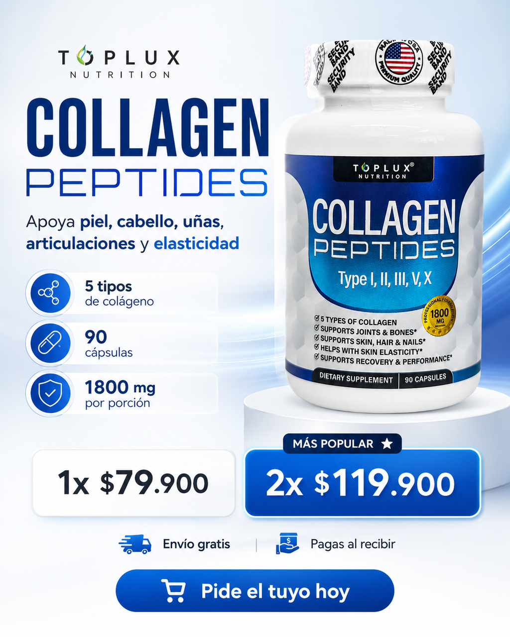Colageno peptides | 90 cápsulas