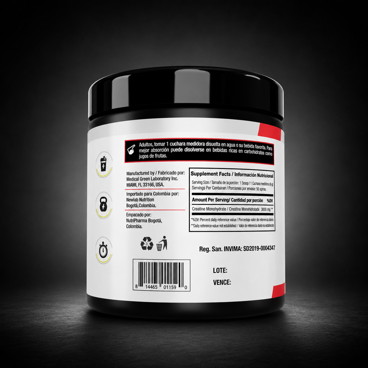 CREATINA MONOHIDRATADA MICRONIZADA 50 SERVICIOS VITANA