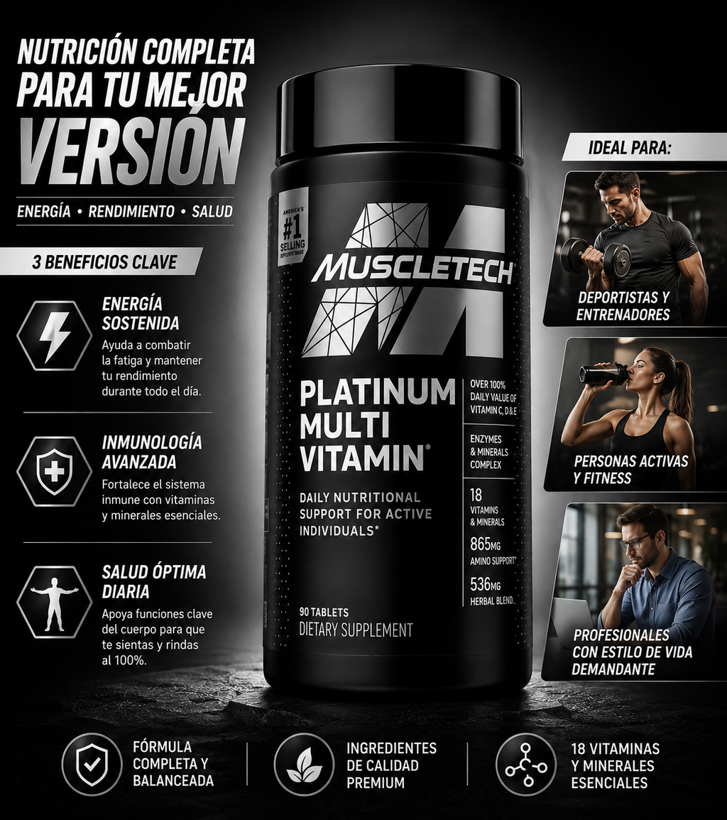 MuscleTech Platinum Multivitaminico 90Tabletas