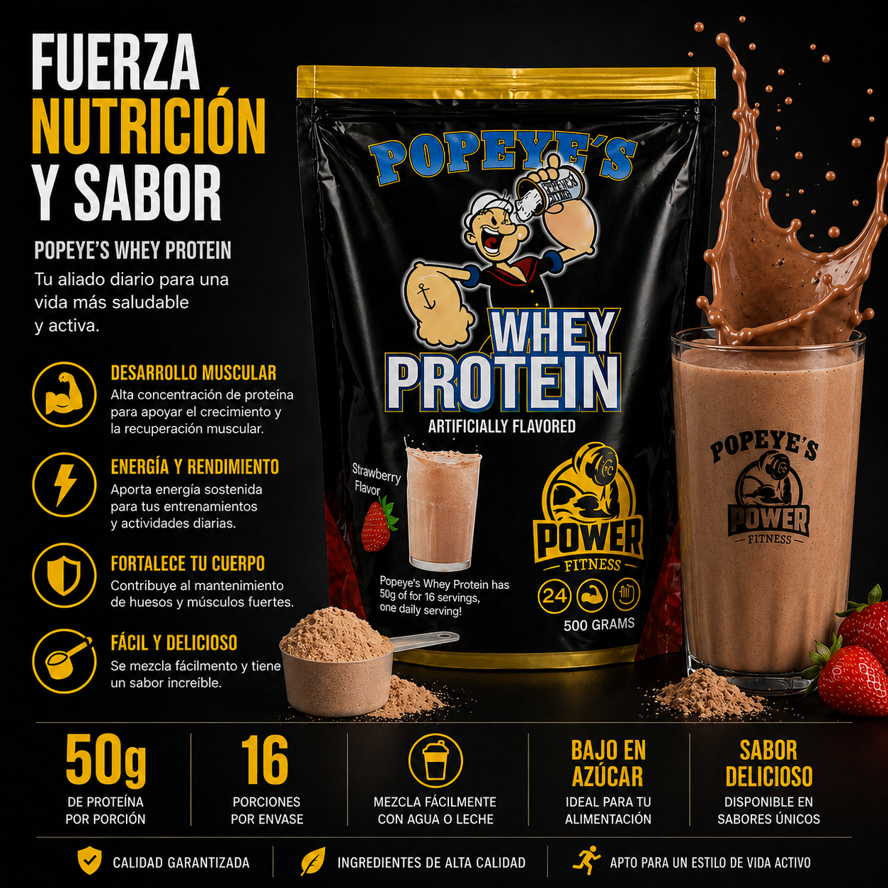 WHEY PROTEIN POPEYE 500gr