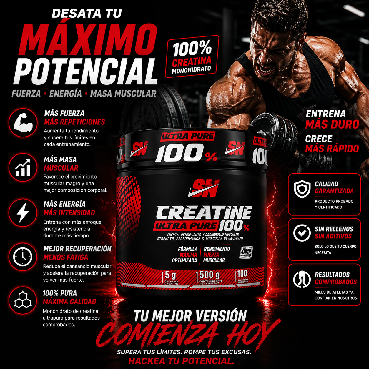 Creatina Iron Nutrition 100 Servicios