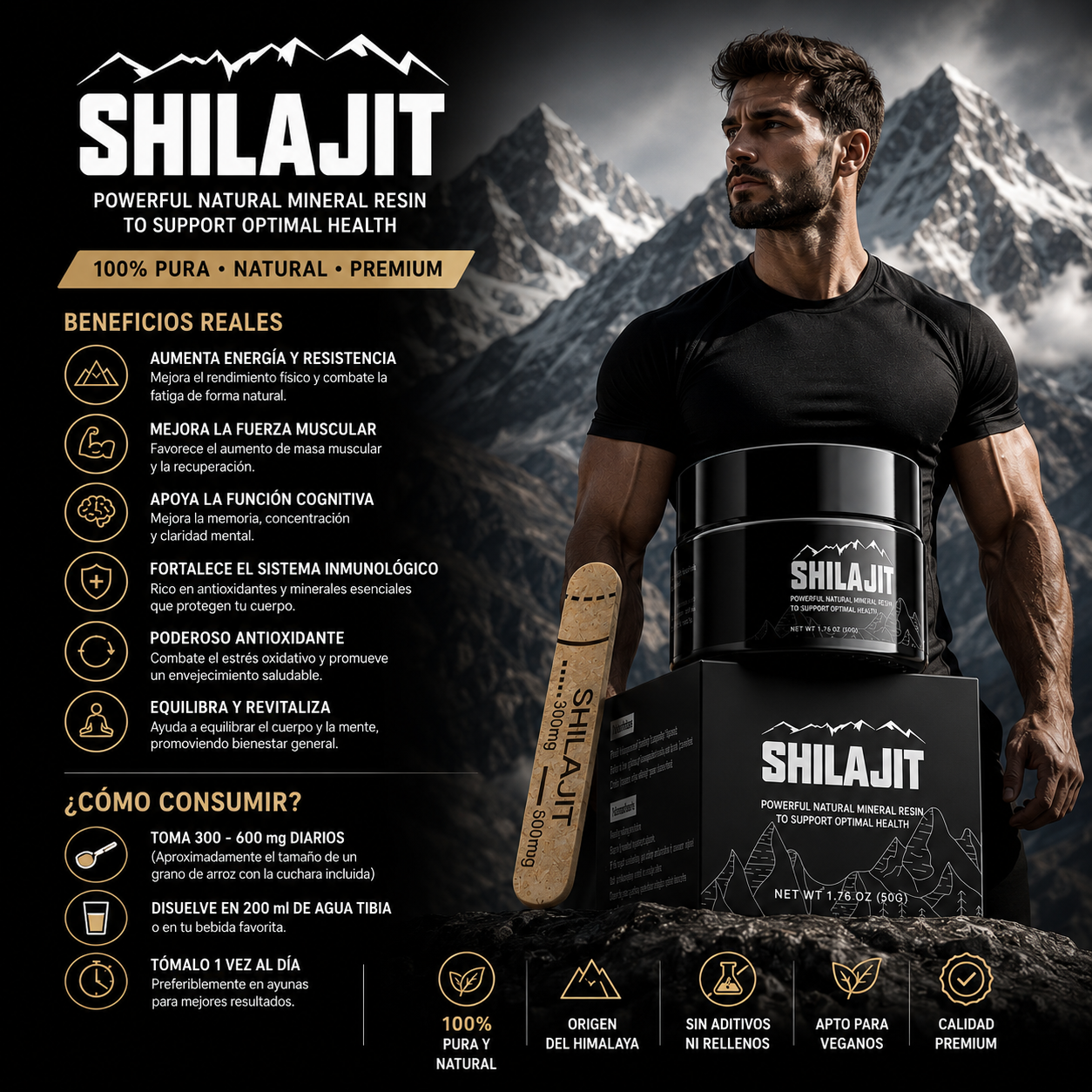 Shilajit Himalaya Resina 85+ Minerales