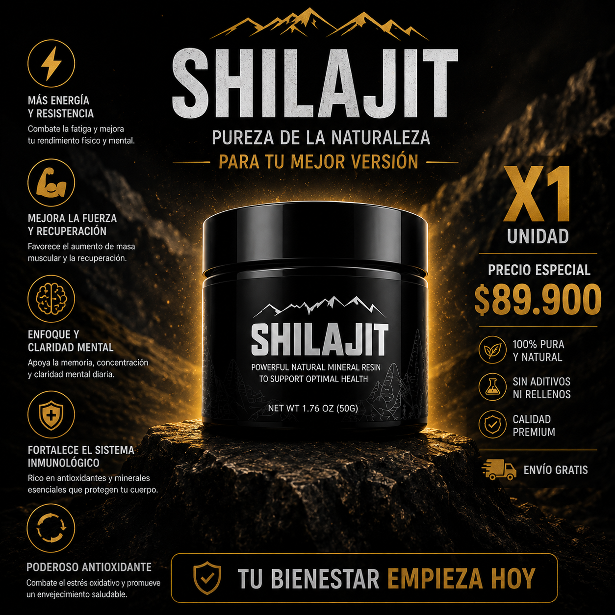 Shilajit Himalaya Resina 85+ Minerales