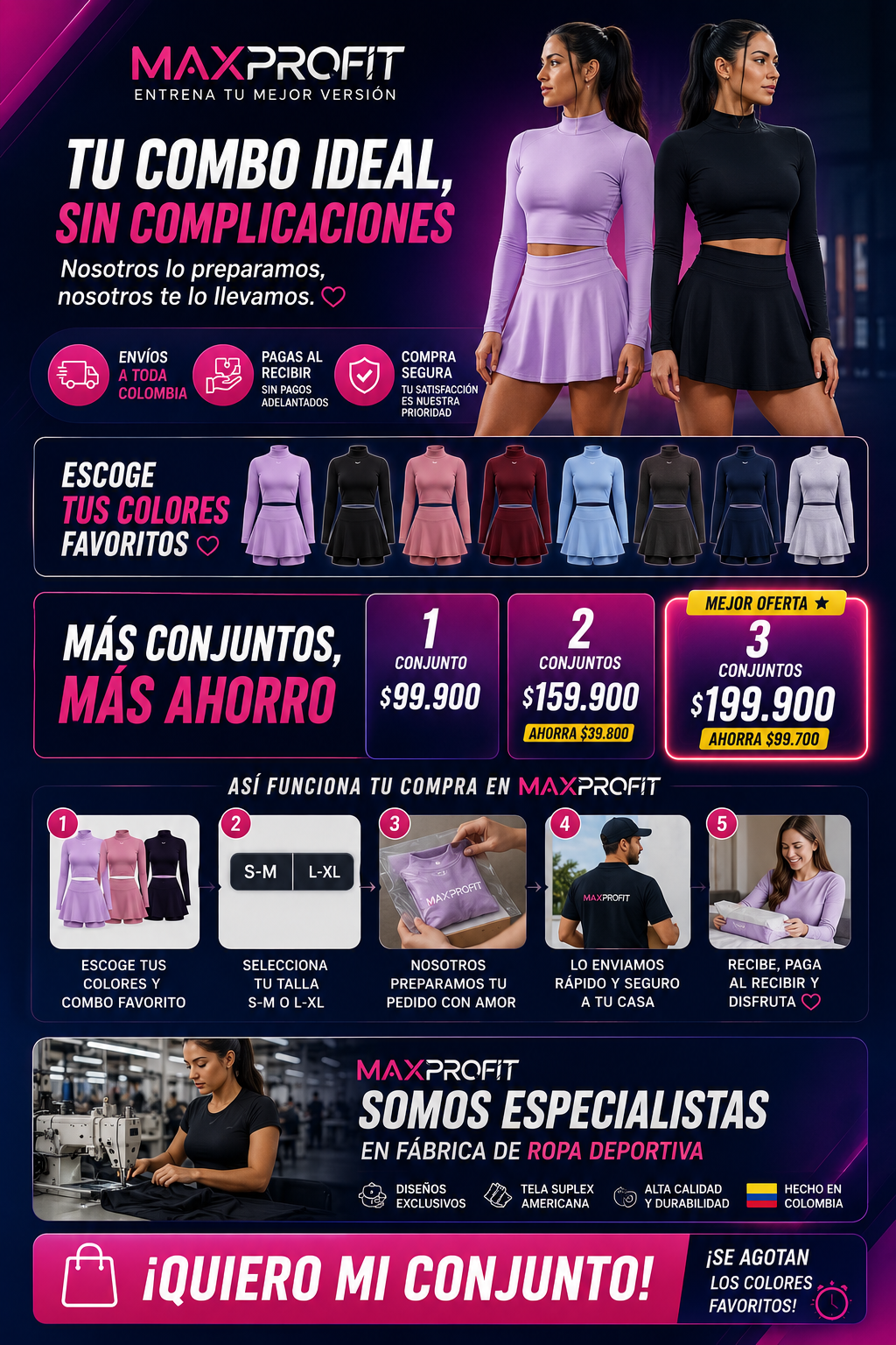 Buso Manga Larga + Falda Short