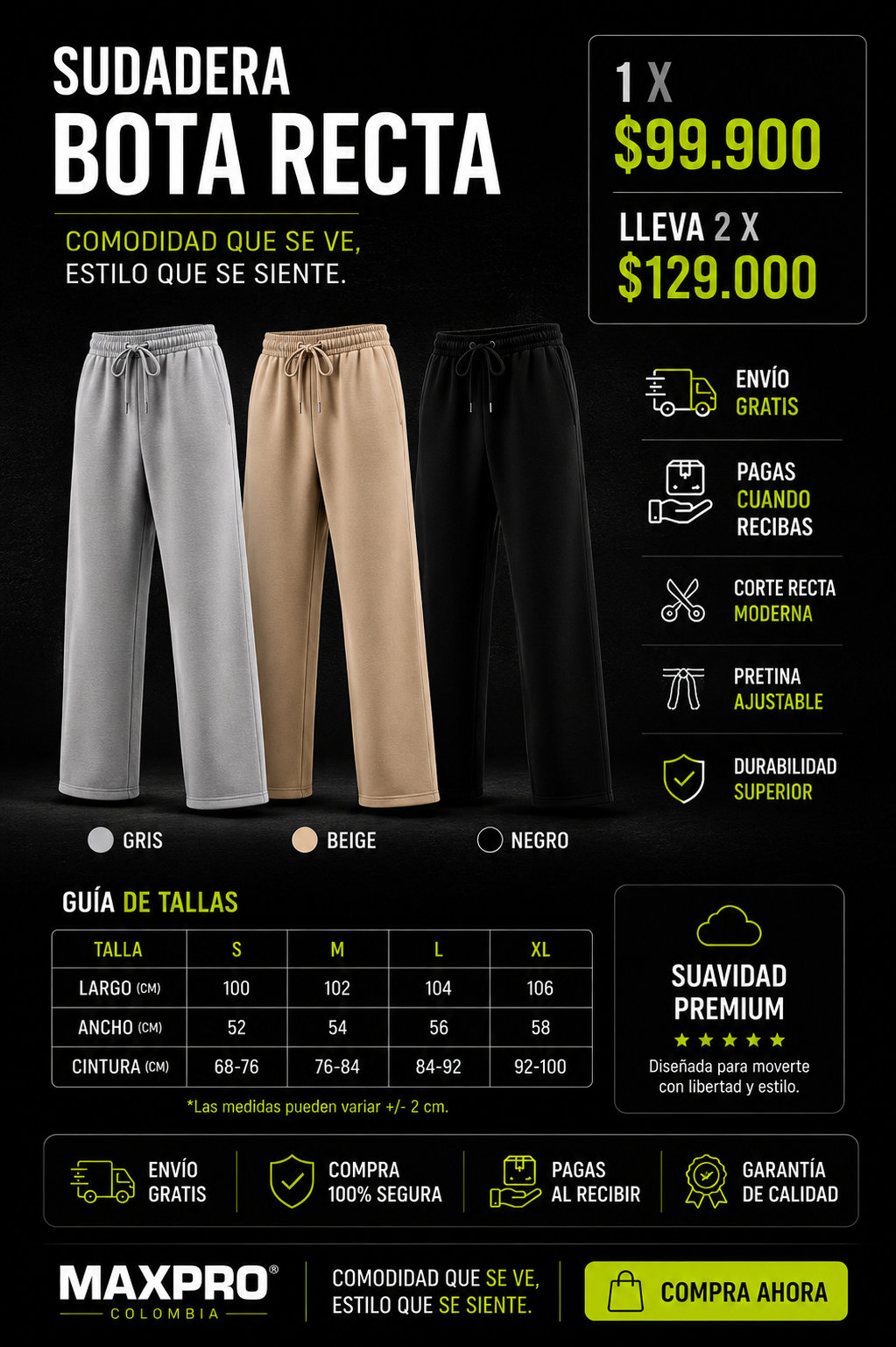 SUDADERA RELAX ALGODON PREMIUM