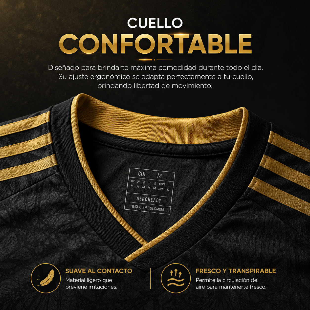 CAMISETA NEGRA COLOMBIA