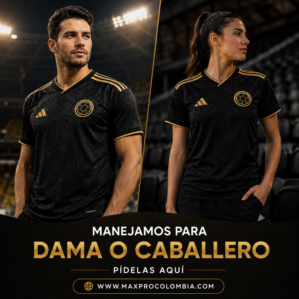 CAMISETA NEGRA COLOMBIA