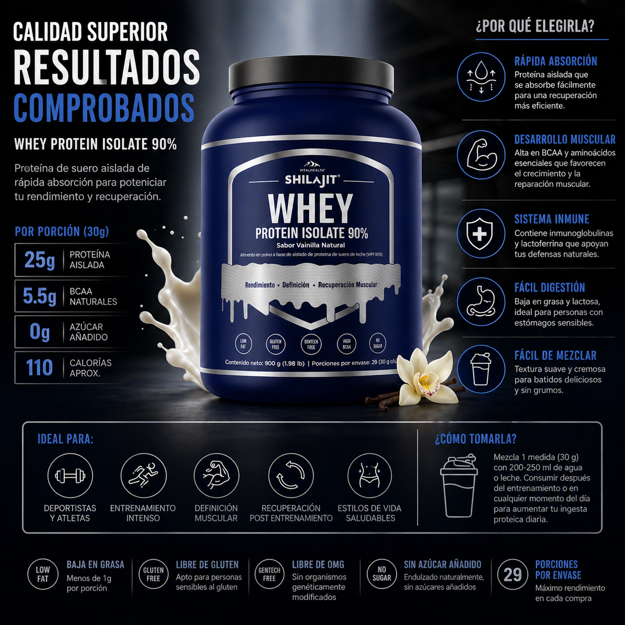 Shilajit Whey Protein - Proteina Premium