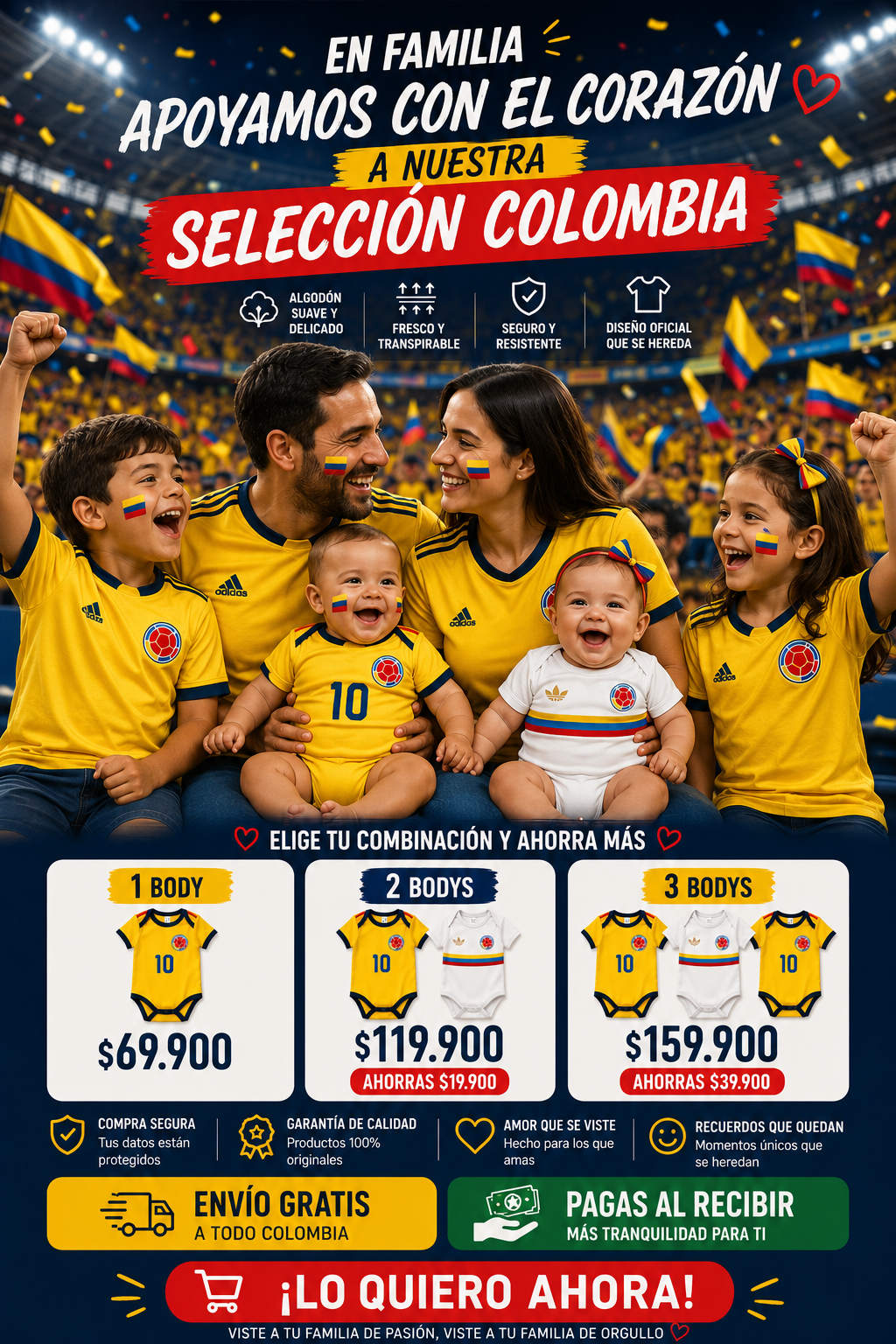 BODY PARA BEBE DE LA SELECCION COLOMBIA!!