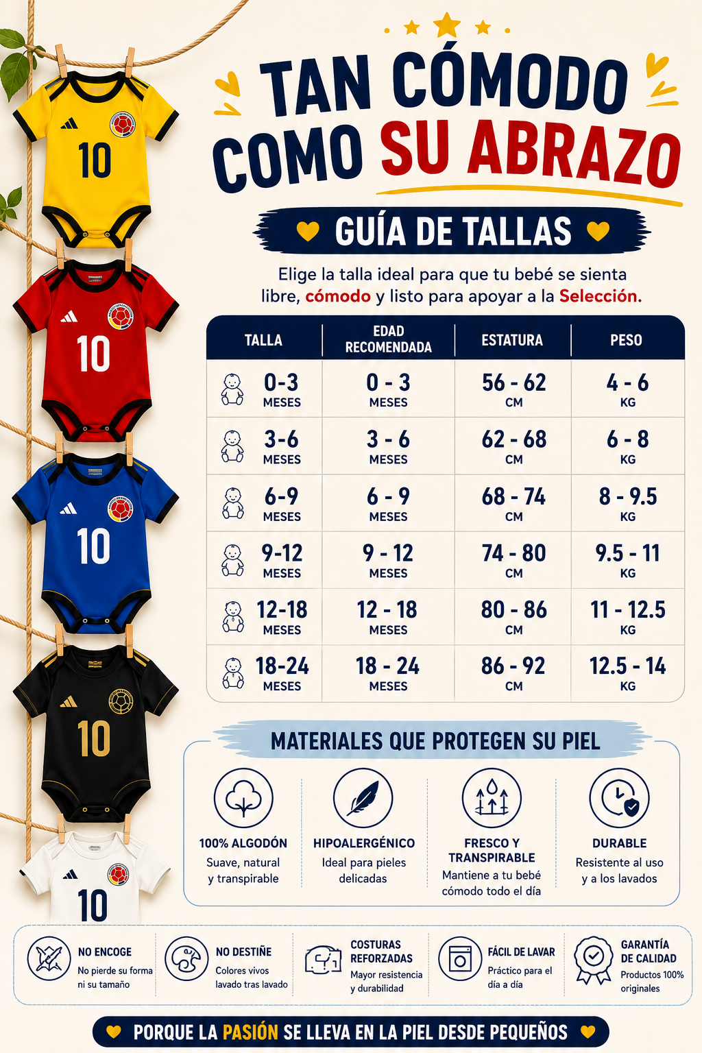 BODY PARA BEBE DE LA SELECCION COLOMBIA!!