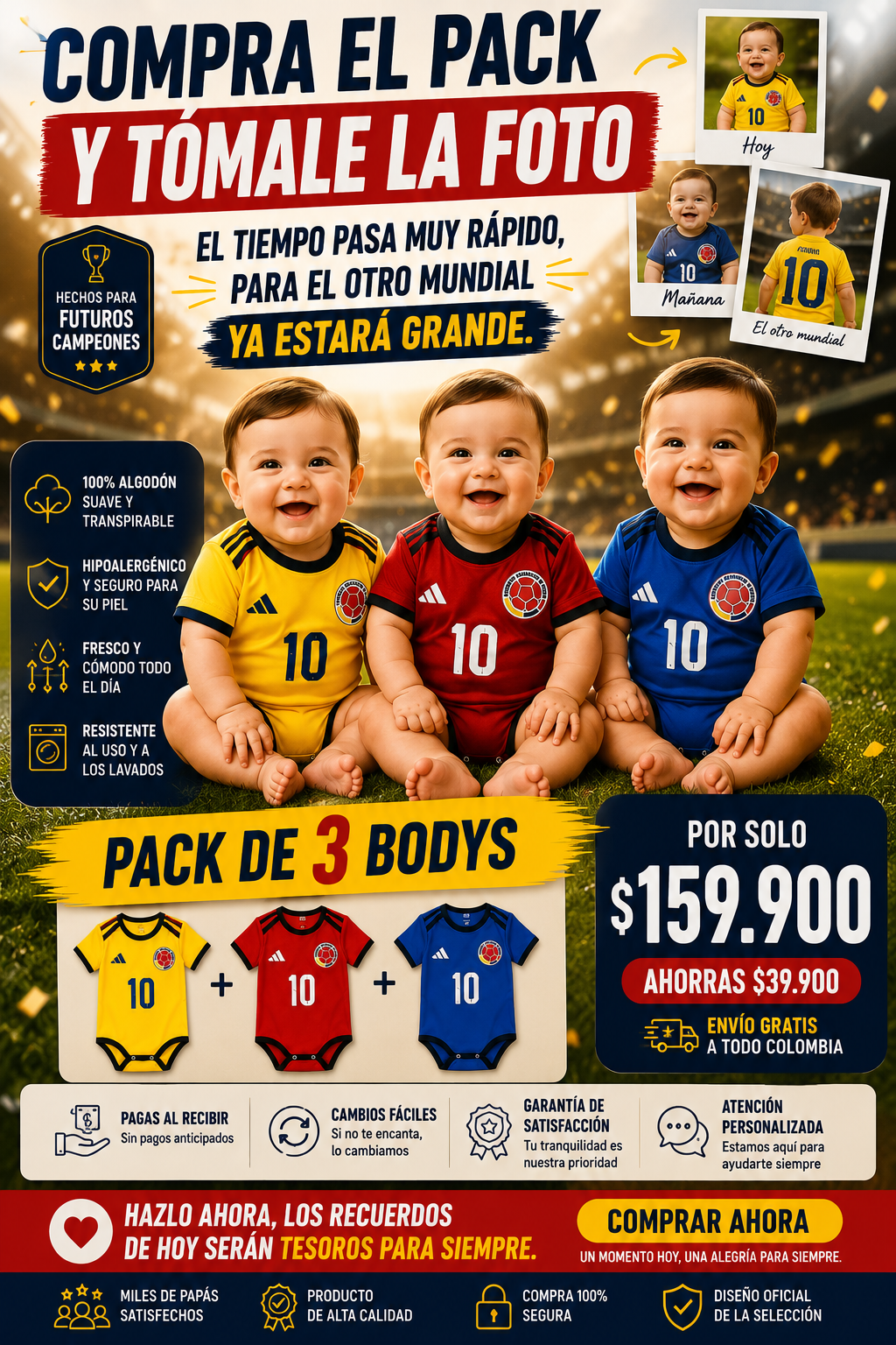 BODY PARA BEBE DE LA SELECCION COLOMBIA!!