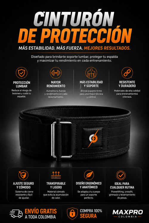 Cinturon Levantamiento Negro