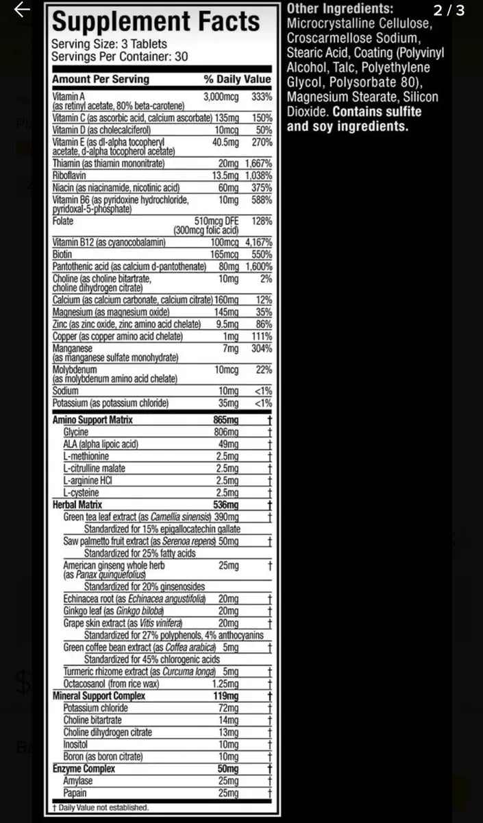 MuscleTech Platinum Multivitaminico 90Tabletas